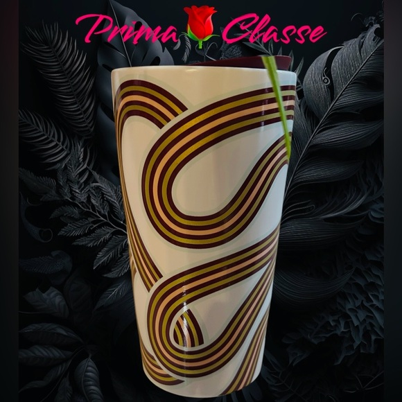 Starbucks Ribbon Swirl Ceramic Cup Warm Wishes Mug Hot Tumbler 12 oz New 2024 - Picture 1 of 17